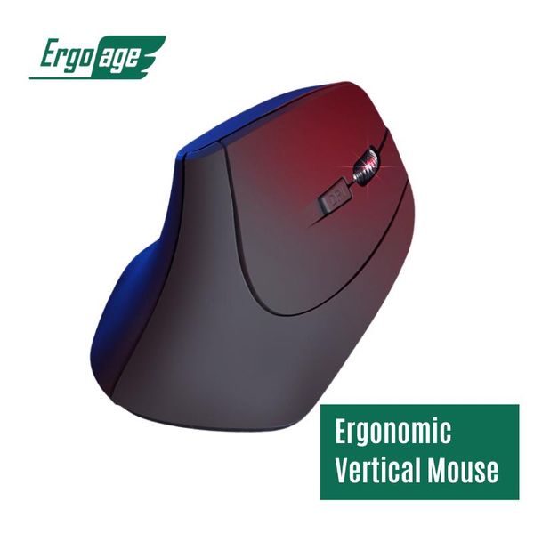 Mäuse Ergoage Ergonomische vertikale Maus für Gaming, LED, kabelgebunden, kabellos, wiederaufladbar, optisch, DPI bis zu 3200, für Desktop-Laptop-PC-Gamer