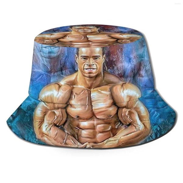 Boinas Kevin Levrone Bodybuilding Art Print Bucket Hats Sun Cap Sr. Olympia Artista Bodybuilder Sketch