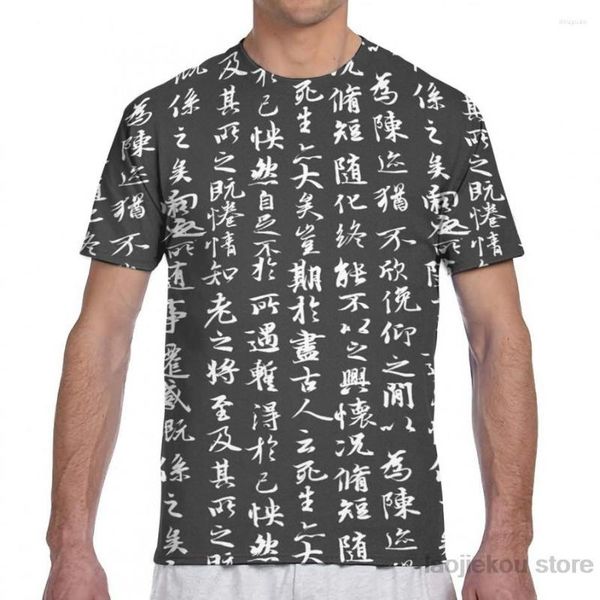 Damen-T-Shirts, alte chinesische Kalligraphie, schwarze Herren-T-Shirt, Damen-All-Over-Print, modisches Mädchen-Shirt, Jungen-Oberteile, T-Shirts, kurzärmelige T-Shirts