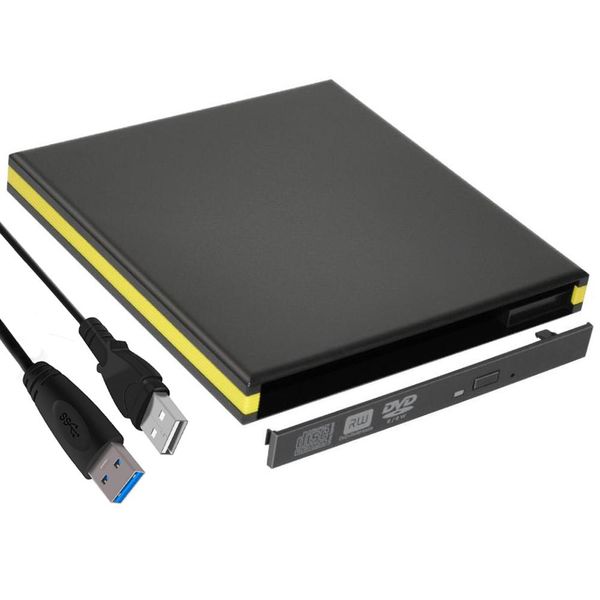 Unidades CD/DVD RW Externo CD/Caixa de unidade óptica SATA de 12,7 mm SATA para HP Dell Asus Lenovo Notebook sem driver