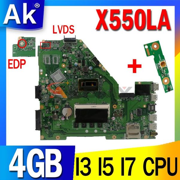 Scheda madre x550la laptop scheda madre per ASUS A550L X550L X550LD X550LC R510L Mainboard W/I34004U I54200U I74500U RAM4GB UMA Test 100%