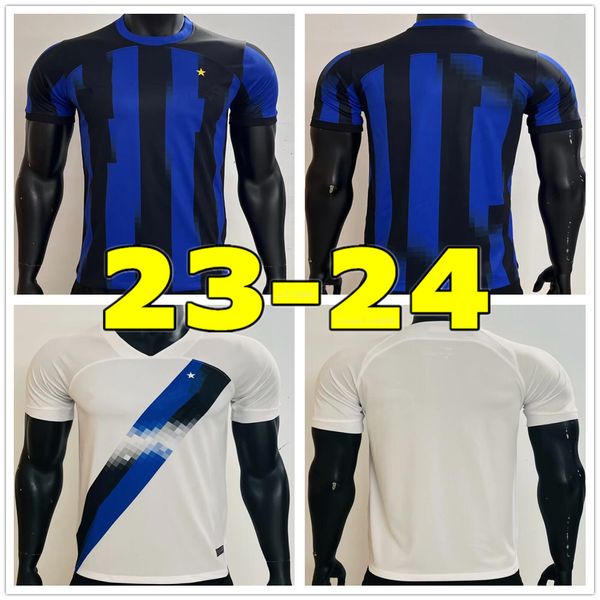 23 24 Maglie da calcio Lukaku Barella Correa Inters Dzeko Giroud Ibrahimovic Lautaro S Theo Brahim Shirt da calcio 2023 2024 uniformi da uomo kit per bambini