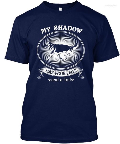 Camisetas masculinas Cão de pastor alemão Funny Art My Shadow Tee T-shirt