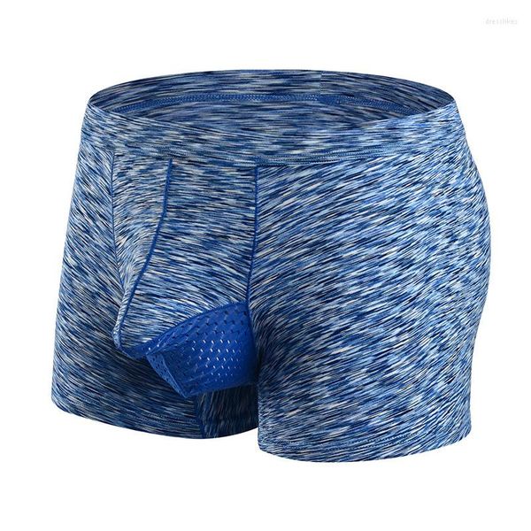 Mutande TJ-TingJun Pantaloncini Stile Colore Filato Uomo Boxer Intimo Filo di ghiaccio Traspirante Confortevole Separazione delle uova sporgenti