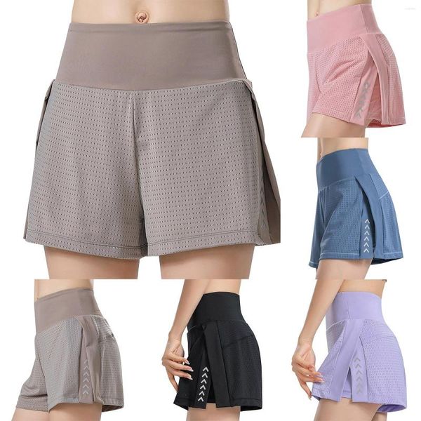 Damen-Shorts, Damen-Training, doppellagig, Laufen, Fitnessstudio, Yoga, ästhetisch, lässig, Sommerkleid, Hose für das Büro, kurz