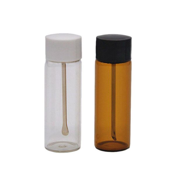 Аксессуары для курения аксессуары стеклянная бутылка для порошка лекарства с ложкой жидкие порошки мини -бутылки для хранения дымовые трубки Стоки SM DHSJF