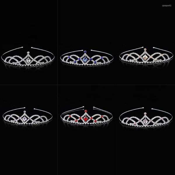 Hair Clips Carddoor Europeu e American Fashion Crown Tiara Crystal Rhinestone Band Band Princess Series Gift Jewelry