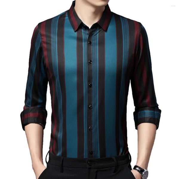 Camisas casuais masculinas 2023 gradiente listrado designer masculino para homens roupas de moda de manga longa Camisa de luxo roupas de luxo Jersey 56