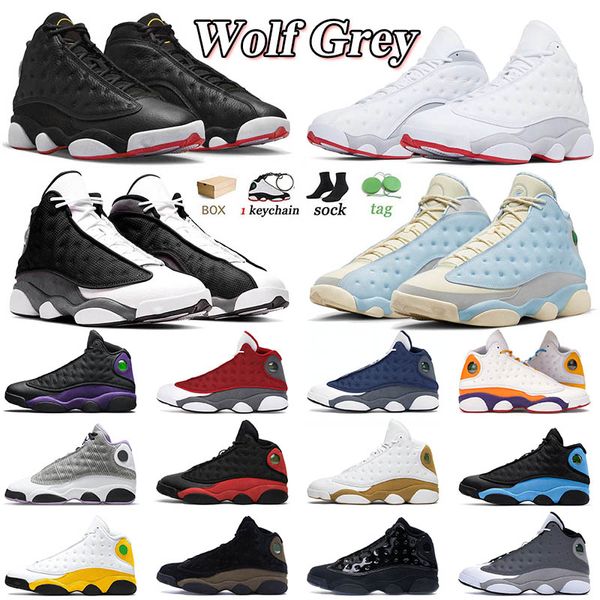 Jumpman 13 13s Scarpe da basket per donna Mens Wolf Grey Celestine Blue Wheat Playoffs Sneakers Black Flint Starfish Pied de poule Scarpe da ginnastica sportive Taglia 47 Con scatola