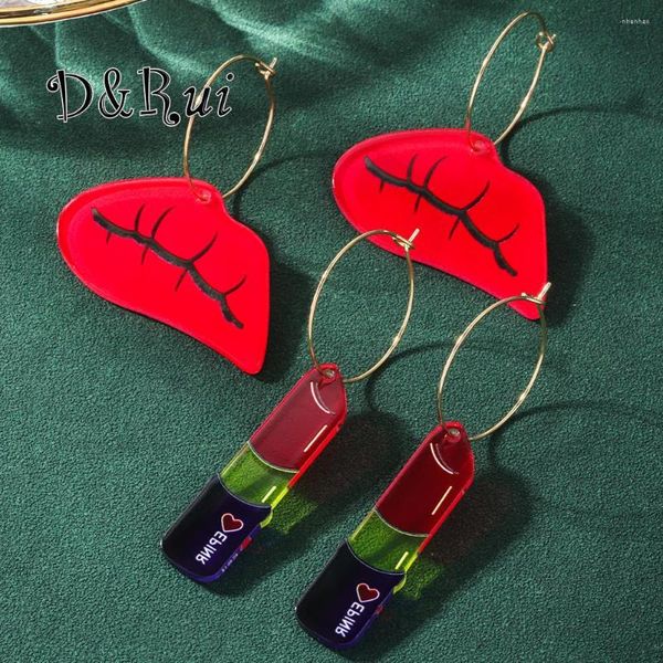 Baumelnde Ohrringe DRui 2023 Sommer rote Lippen Mode Lippenstift Acryl Damen Party Zubehör Ohrring Geschenke für schöne Mädchen