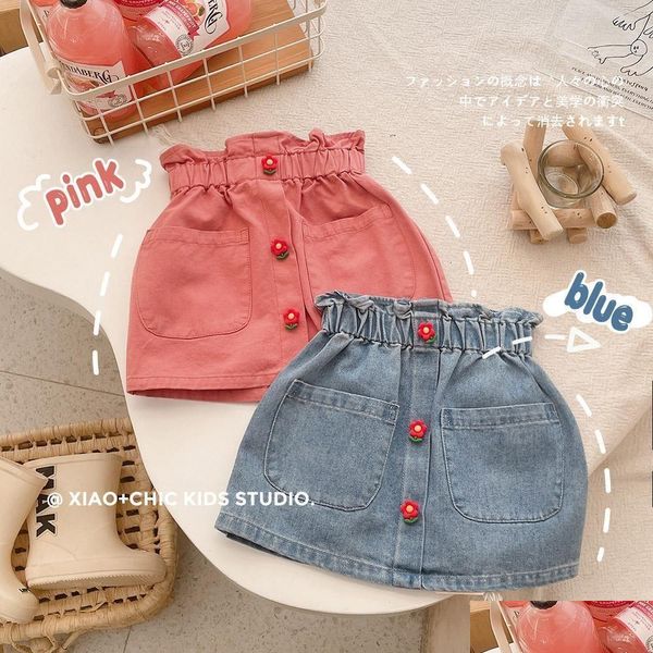 Shorts Baumwolle Jeans für Mädchen A-Linie Rock Frühling und Sommer Baby Denim Kinder Casual Princess 230524 Drop Lieferung Kinder Maternit Dhcas
