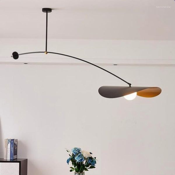 Kolye lambaları Nordic yaratıcı LED uzun kol şapkası avize bar yatak odası oturma odası çalışması ayarlanabilir basit ev dekoru asma lambası