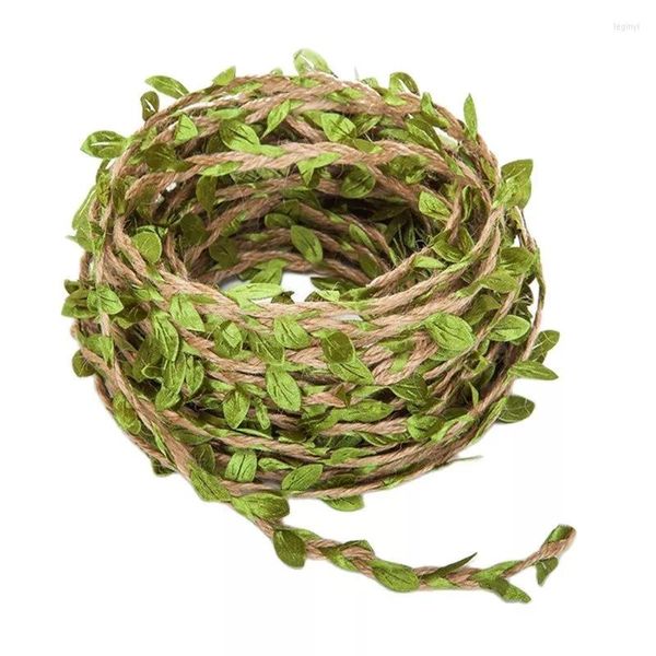 Flores decorativas de videira artificial Ivy Rattan Garland folha verde para decoração de casamento em casa Acessórios de noivas