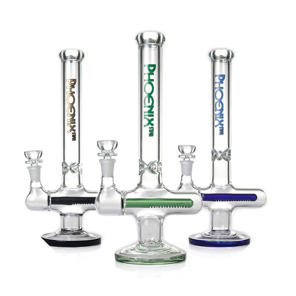 Tubos de água de vidro de base de tubo reto fumando fumaça bong de 12 polegadas Classics Design embolador percolator dab rigas de fábrica por atacado