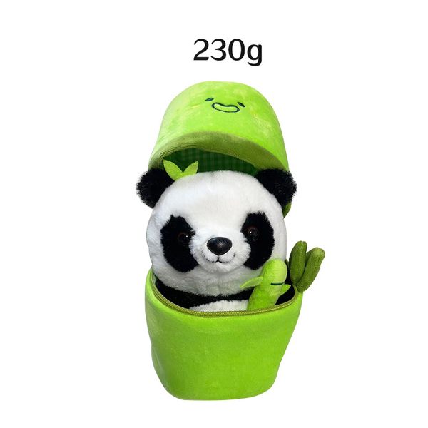 Compagno di giochi per bambini Bamboo Panda Plus Tubo di bambù Panda Giocattoli di peluche Zaino di bambù Piccola bambola di panda Commercio all'ingrosso