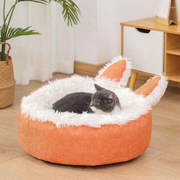 Кошачьи кровать собачьи дома мультфильм уши кошки мягкая уютная теплая плюшевая подушка