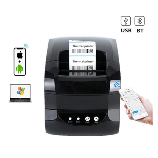 Drucker XP365B Produktpreisaufkleber Etikett 2080 mm Breite POS Bill Quittung USB Bluetooth Thermal Barcode Drucker für Windows Android iOS