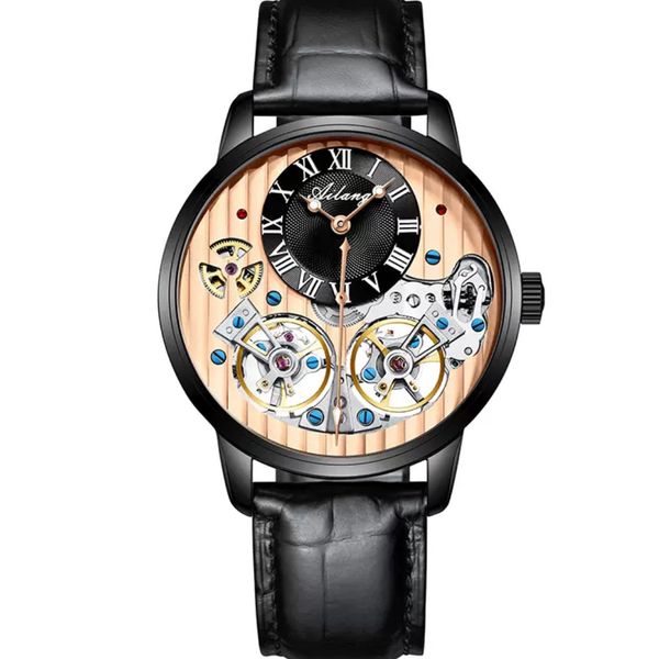 Assista masculino Ailang Double Tourbillon Automatic Mechanical Watch Business Formal desgaste