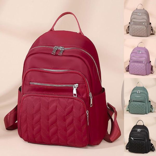 Bolsas escolares Moda feminina Moda de pano à prova d'água Backpack de viagens ao ar livre para adolescentes crianças homens continuam