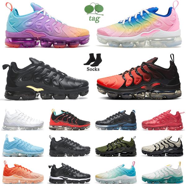 Tn Plus Vapors Mens Mulheres Tns Running Shoes Tamanho 47 Triplo Preto Branco Royal Atlanta Multi Color Gradiente Desde 1972 Treinadores de Jogging Sapatilhas Esportes ao Ar Livre 36-47