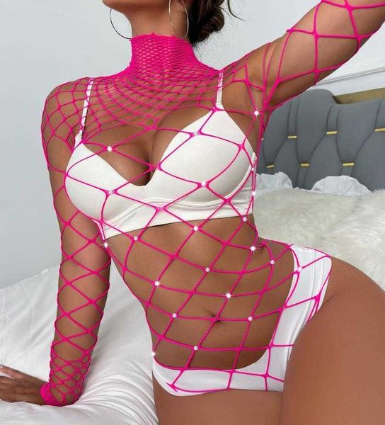 Yüzme Giyim Kadın Mayo Yiiciovy Seksi Büyük Fishnet Bodysuit Kadın Plaj Giyim Sıcak Yaz Kadınlar Seksi Mesh Bathing Suit Plaj Giyim (Bikini Olmadan) AA230529