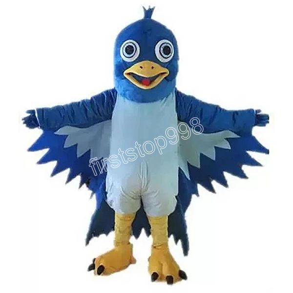 costume della mascotte dell'uccello blu Simulazione delle prestazioni Cartoon Personaggio a tema anime Formato adulto Abito da pubblicità per esterni di Natale