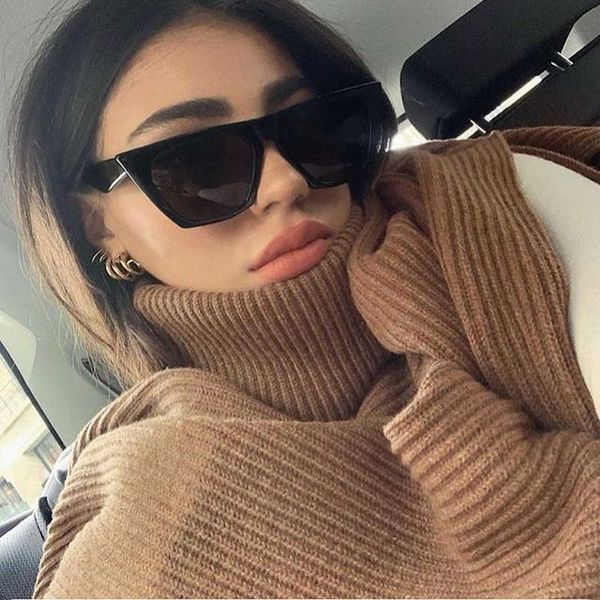 Occhiali da sole alla moda Luxury Brand Outdoor Summer New Square Donna Black Cat Eye Designer Occhiali da sole Autista da viaggio femminile Gradient Oculos De