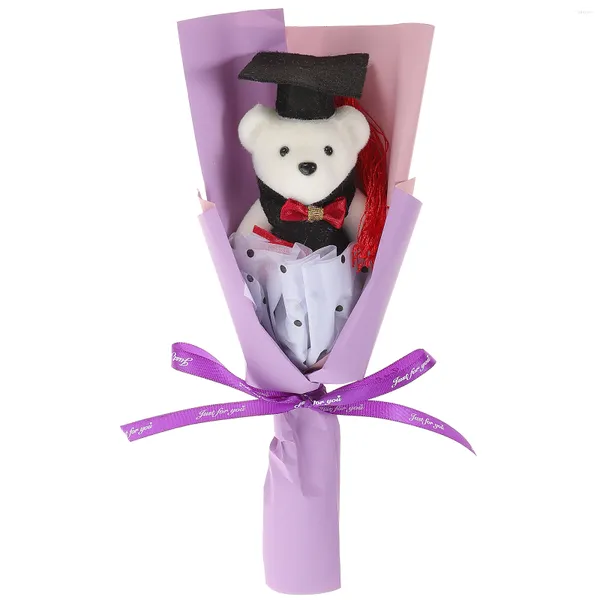 Fiori decorativi Graduazione Orso Bouquet Regali zia zio Cartone animato Regalo di stoffa chic