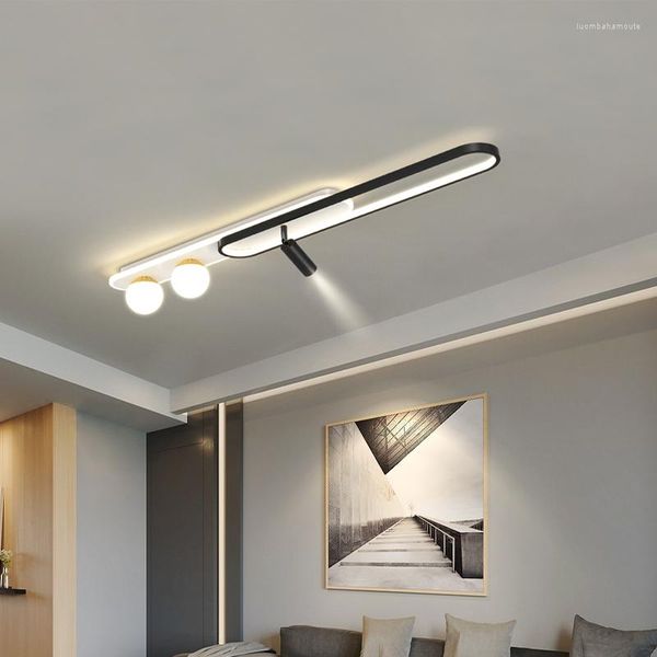 Lustres tira a luz LED teto longo teto longo simples moderno sala de estar quarto iluminação de superfície varanda montada na superfície