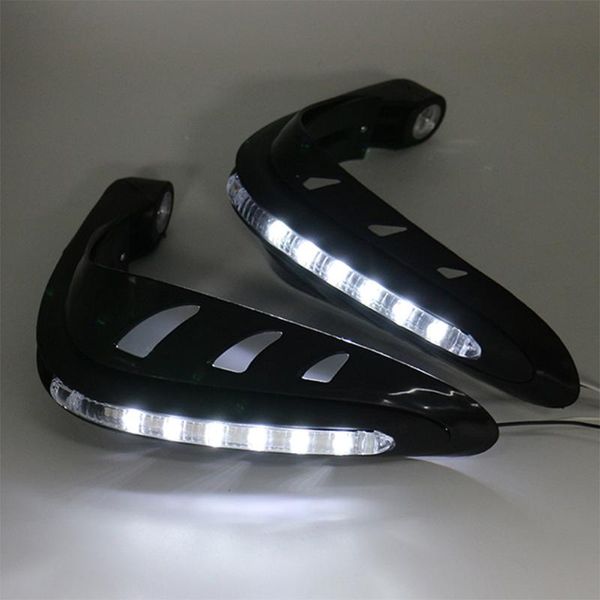 All Terrain Wheels Parts 1 Paar Motorrad-Handschützer Lenkerschutz mit LED-Leuchten Motor-Handschützer Motocross-Zubehör