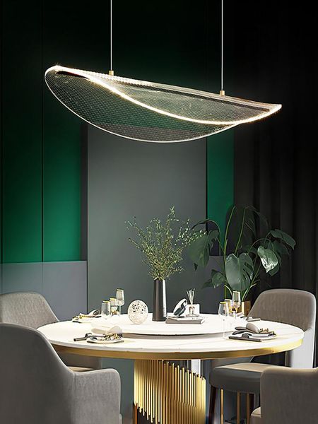 Anhänger Lampen Led Restaurant Kronleuchter Moderne Esszimmer Hängen Lichter Arc Acryl Art Home Dekoration BeleuchtungPendant