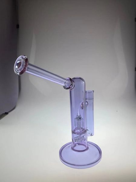 cachimbo de vidro de fumar cachimbo de cachorro roxo cfl dobrável pescoço 10 polegadas junta de 18 mm de 18 mm