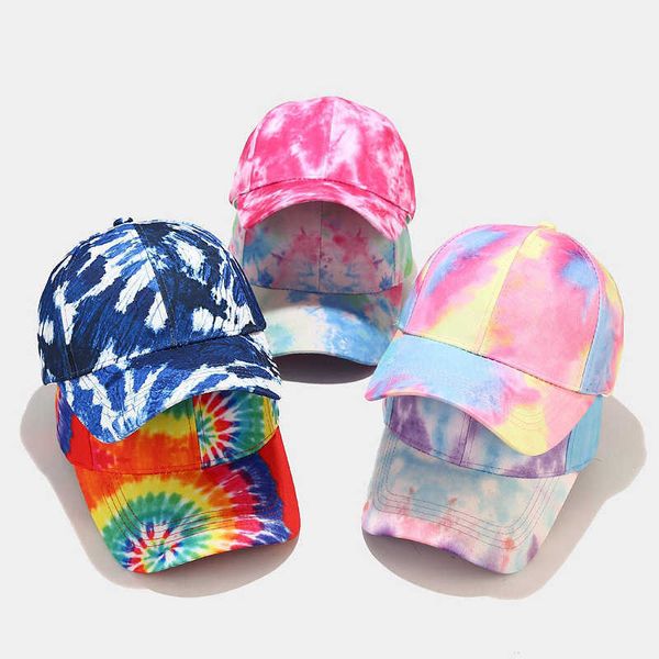 Snapbacks Neue Unisex Outdoor Fashion Graffiti Druck Baseball Cap Europa Männer Tie Dye Einstellbare Hüte Sommer Hip Hop Snapback Papa hut G230508