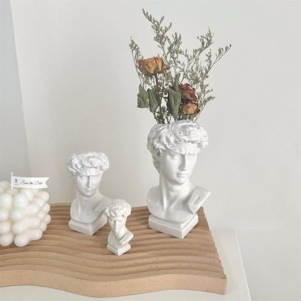 Vasi Ins David Vaso Scultura Tavolo da fiori Decorazione per la casa Minimalista Bianco Ritratto nordico Creativo Vintage Figure Decor