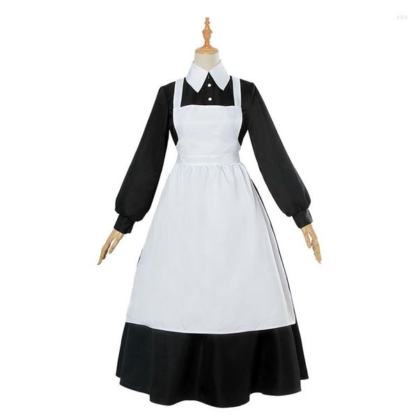 Vestidos casuais 2xl plus size cosplay figurm vestido de empreendimento preto avental lolita manga longa utensília