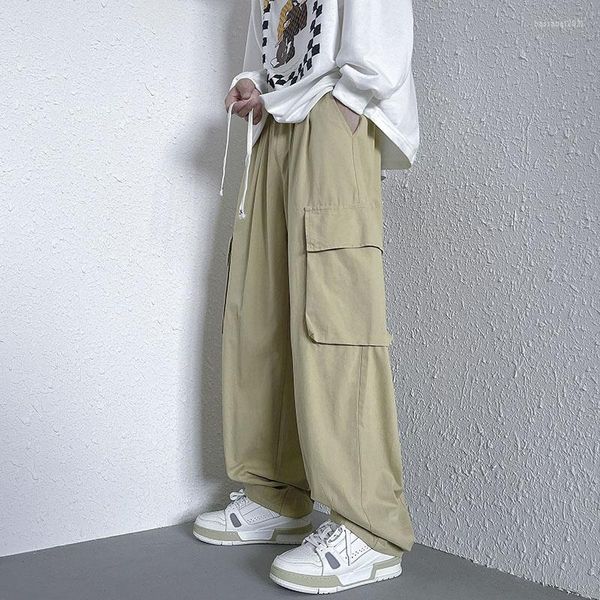 Мужские штаны 2023 Мужские комбинезоны южнокорейская мода пробегают много многократных карманов Японские хип-хоп простые повседневные мужчины