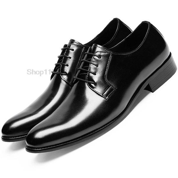 Lüks siyah kahverengi oxford tarzı damat tasarımcı elbise en iyi adam ayakkabı gerçek deri orijinal el yapımı iş ayakkabıları erkekler için