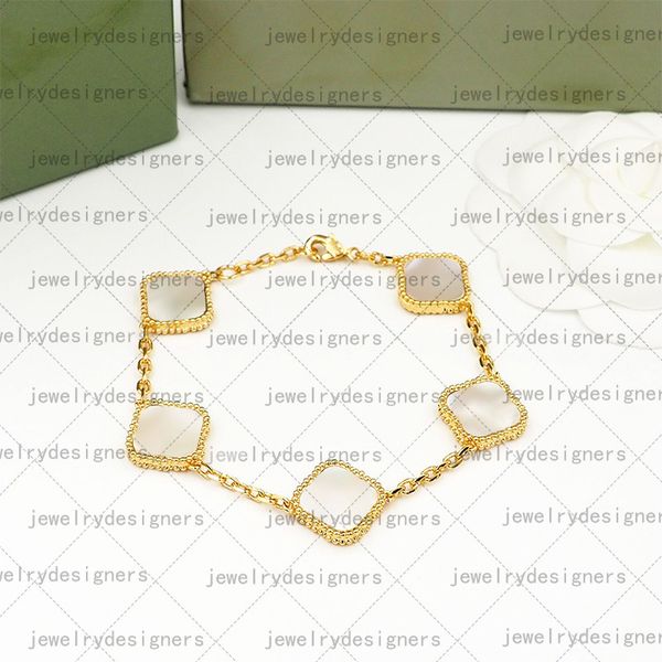 Jóias Classic Clover Brincos de jóias femininos Brincho de pântano Bracelete de flores Fashion Chain Gold Chain preto branco Verde Woman Designer Earings