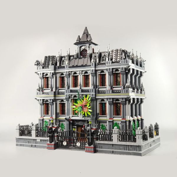 Modellbausätze PANLOS 613002 Movie City Street View Expert MOC Lunatic Hospital Advanced Blocks Brick Toys Kindergeschenk 230529