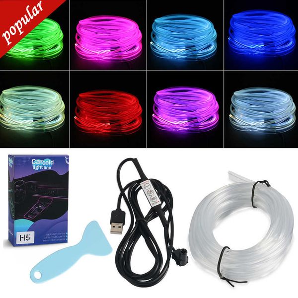 Luzes de interiores LED de carro de neon LED RGB Kit de fibra óptica de fibra de luz com switch atmosfera lâmpada decorativa de múltiplas cores