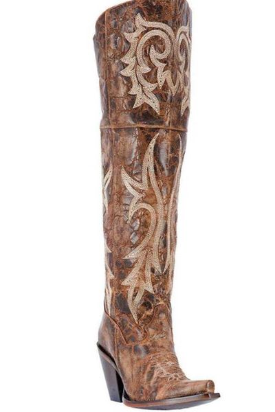 Boot Damen Jilted Knee High Westernstiefel Damen Jilted Knee High Westernstiefel