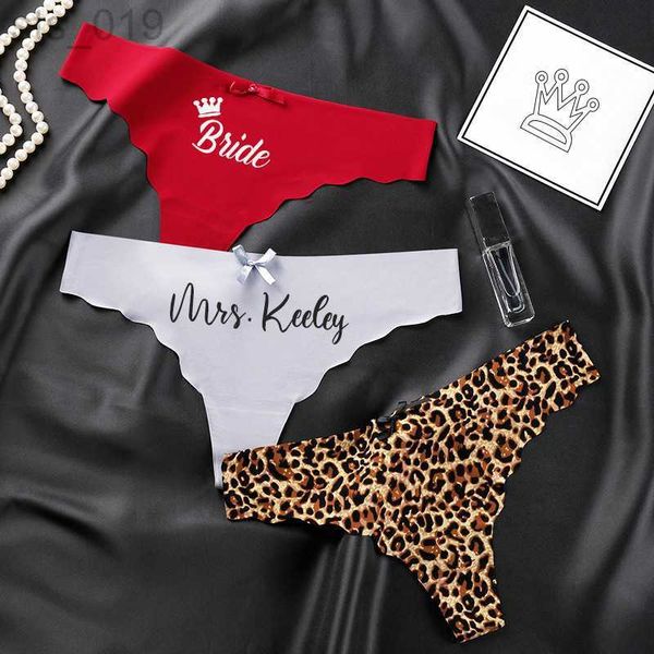 Briefes calcinhas personalizadas costumes de noiva personalizada calcinha sem costura cuecas lingerie mulheres roupas íntimas de baixo tendão g de calça de calcinha macia j230530