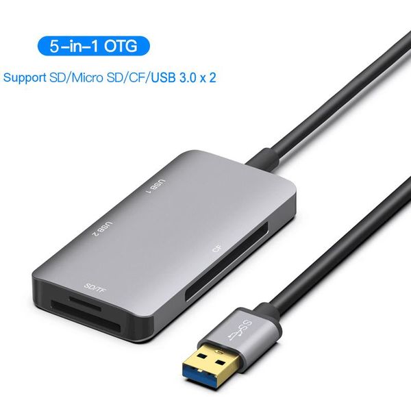 Reader USB 3.0 SD SDHC CF Compact Flash TF MicroSD MicroSD Reater USB3.0 U Flash Disco Drive Mouse OTG per MacBook Laptop Notebook PC 5in1