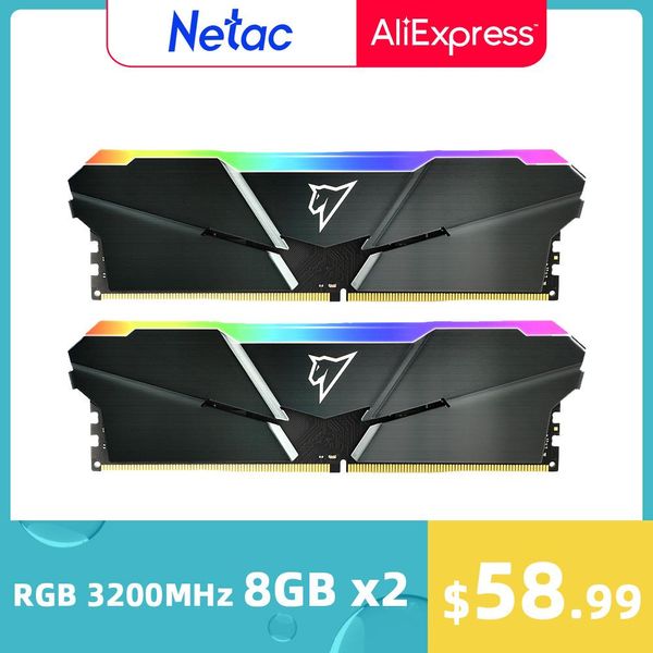 RAMS Netac RGB RAM DDR4 8 GB X2 16 GB X2 3200 MHz 3600 MHz 1,35V Dual Channel Memory Kit atemberaubende Desktop -Speicher Ram Dissipador