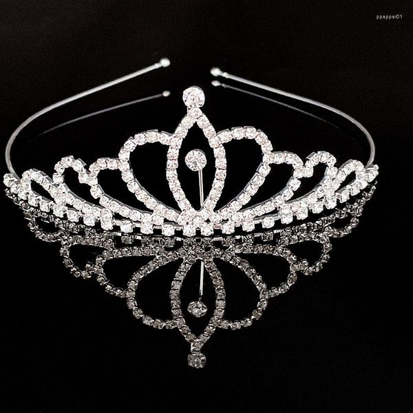 Fermagli per capelli Principessa Corona Fascia Ornamento di strass Ragazza Sposa Damigella d'onore Palla Regalo di nozze Gioielli Copricapo per feste di compleanno