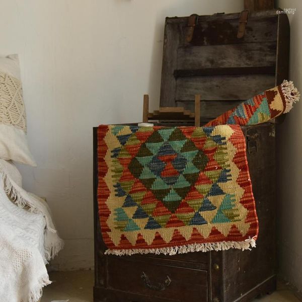 Tappeti Piccolo Blocco Afghanistan Kilim Arazzo Decorazione Coperta Pad Nazione Tappetino Quadrato Sottile Manualegc195kliyg28