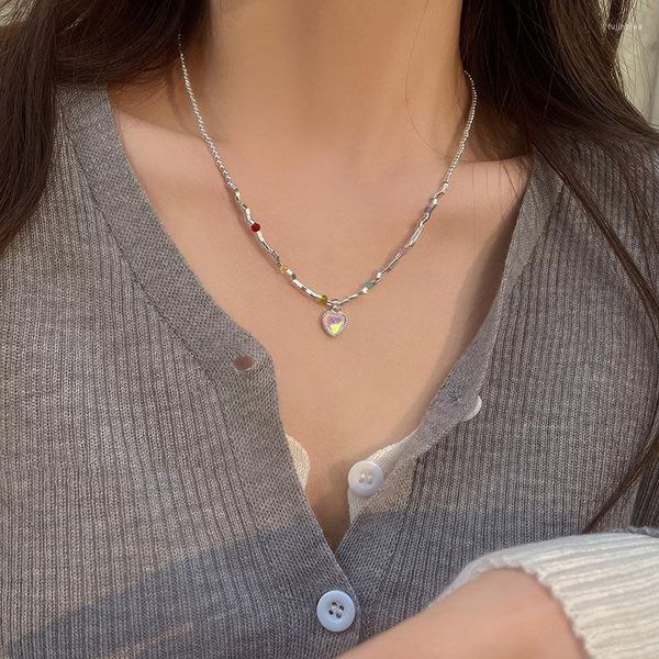 Ketten Halskette für Frauen Quadrat Perlen Halsketten Frau Hohe Qualität Trend Necklac Silber Farbe Koreanische Mode Liebhaber Geschenk Schmuck Ins