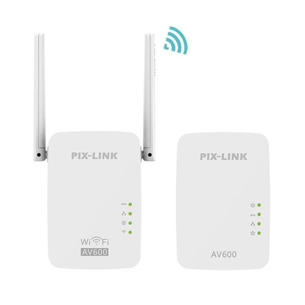 Router 1 Pair PixLink LVPL01 Powerline WiFi 600MBPS Wireless WiFi Kit Extender Kit WiFi Repeater AV600 Adattatore di rete Powerline