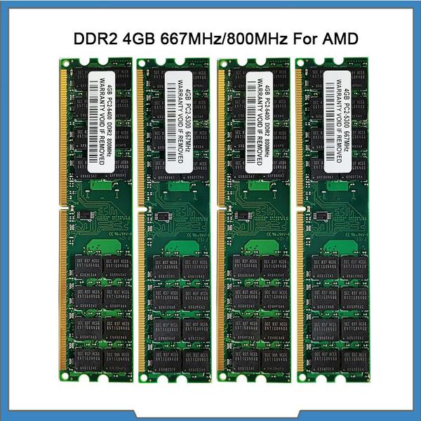 Rams Memoria Ram DDR2 4GB 8GB 667 МГц 800 МГц PC25300 6400 для AMD CPU CPU CPU Motherboarm Materboard RAM 240 PINS 1.8V МОДУЛ ПК МОДУЛ