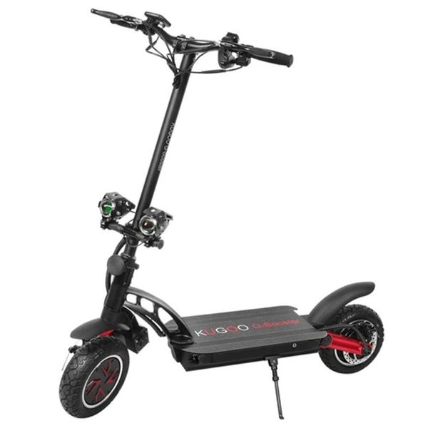 Scooter elétrico dobrável Kugoo G-Booster, pneus de 10 polegadas 2*800W Motores duplos 3 modos de velocidade max 55km/h de velocidade 48V 23AH Bateria para 85 km de carga máxima 120kg-Black